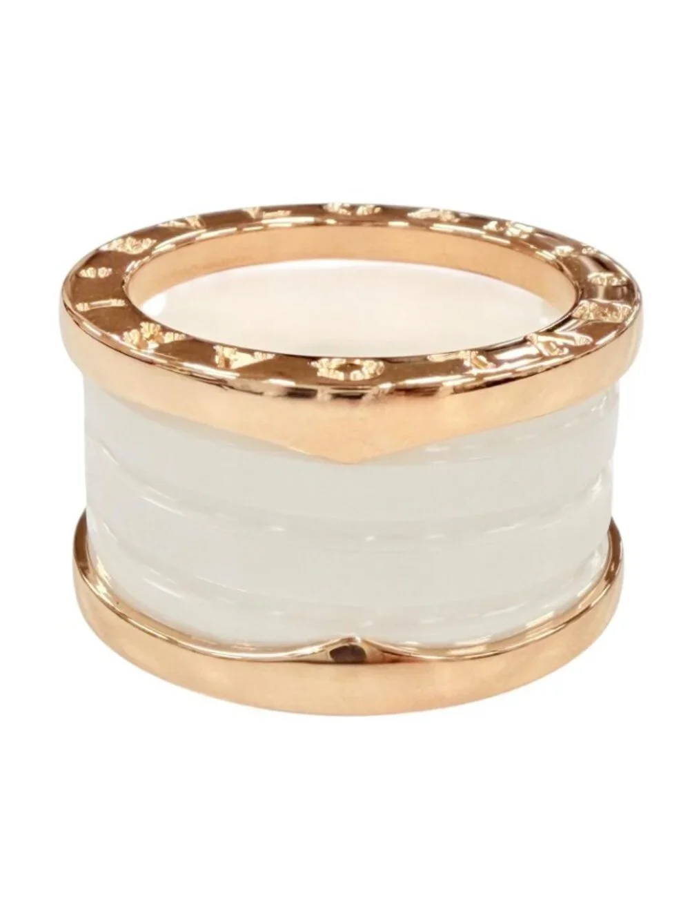 Bvlgari B-zero One Ring 750 Ceramic Pink Gold White